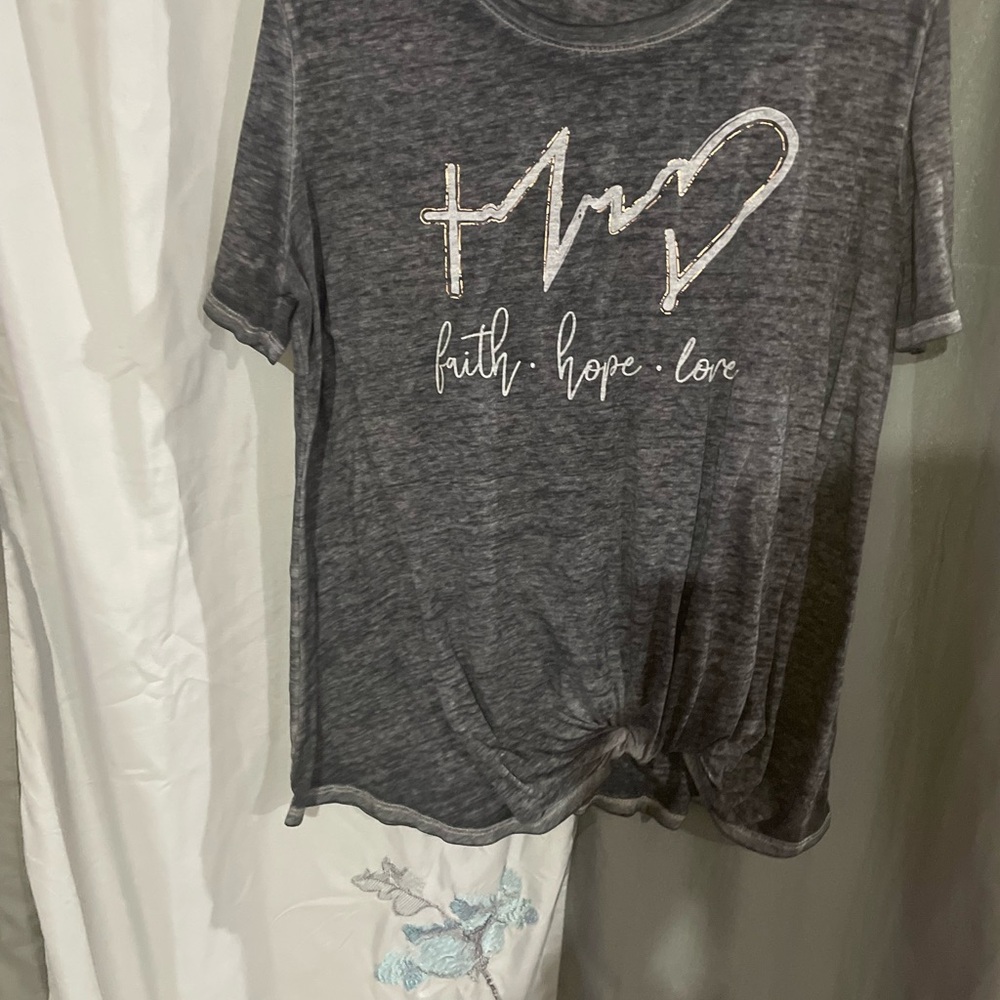 Charcoal Graphic Tee with Inspirational Design
